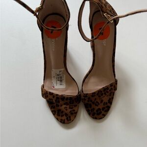 Leopard Print Ankle Strap Heels